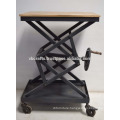 Industrial Crank Table Wooden Top